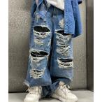 「XU」 ダメージ加工デニムパンツ M ブルー メンズ