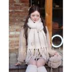 ショッピング小物 マフラー ストール ヘアリーボリュームマフラー レディース