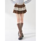 スカート カットフリルミックスミニスカート