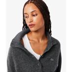 ショッピングラコステ ニット セーター 3Dニッティングハーフボタンハイネック ウールニットポロセーター レディース