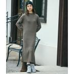 ショッピングニットワンピース ワンピース ローウエストリブニットドレス / フレアワンピース