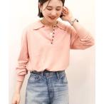 ニット セーター バイパチルーズポロシャツプルオーバー レディース