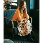 スカート アートタッチフラワープリント スカート