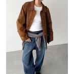 ショッピングショート コート アウター El mar　合皮スウェードショートジャケット レディース