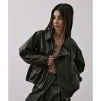 ブルゾン アウター 「新作」コクーンレザーボンバージャケット｜秋服/アウター/レザーブルゾン レディース