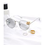 サングラス UVカットメタルボストンサングラス レディース メンズ