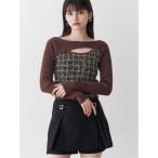 ニット セーター ボレロライクストリングツイードニット レディース