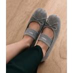 パンプス Winona ウィノナ フェルトボウ フラッフィーストラップメリージェーンフラット