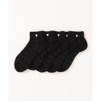 靴下 「5足セット」ハート柄 レース  クルー ソックス レディース