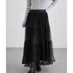 スカート チュール レイヤード ティアード ロング スカート