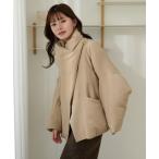 ダウンコート ダウンジャケット stand collar wrap down coat /スタンドカラーラップショートダウンコート レディース