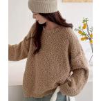 ニット セーター もこもこ質感が可愛い♪ゆったりニットプルオーバー レディース