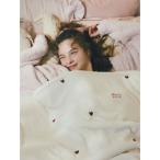 ショッピングインテリア ベッド 寝具 「Sleep」ハートロゴちび刺繍 毛布