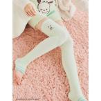 靴下 ポチャッコもこもこ着圧ナイトオーバーニーソックス レディース