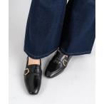 パンプス 「FABIO RUSCONI/ファビオルスコーニ」レザー ローファー ゴールドバックル ラウンドトゥ フラット イタリア製