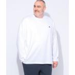 tシャツ Champion (チャンピオン) サステナブル USAコットン 100％ Cロゴ刺繍 クルーネック 長袖 Tシャツ メンズ