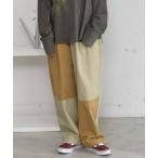 パンツ パッチワークタックパンツ 