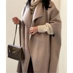 コート アウター ケープ風ロングコート レディース