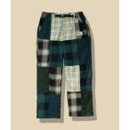 パンツ ネルチェック パッチワーク