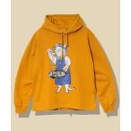 ショッピングピザ パーカー 空紡糸裏毛 スキレットピザ猫 ヘムスピンドル フーディー メンズ レディース