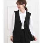 ショッピングジレ ベスト ジレ 「洗濯機可/S-3L/イージーケア」きちんと楽に。カットジョーゼットペプラムジレ レディース