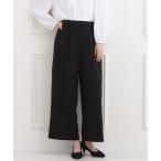 ショッピング楽 パンツ 「洗濯機可/イージーケア/ストレッチ」きちんと楽に。カットジョーゼットワイドパンツ レディース