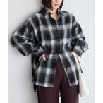 ショッピングシャツ ブラウス シャツ オンブレチェック オーバーサイズレギュラーカラーシャツ レディース