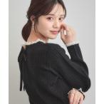 ショッピングリボン ニット セーター 「大人上品・着映え」ケーブルレース バックリボンニット レディース