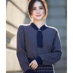 ショッピングパール ニット セーター 千鳥JQパール調タイニットトップス レディース