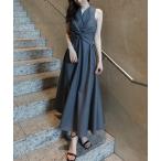 「anuans」 ノースリーブワンピース MEDIUM グレー レディース