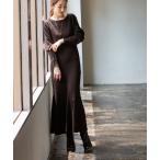 ショッピングニットワンピース 「NOBLE」 ニットワンピース - ブラック レディース