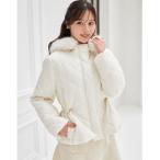 ショッピングショート コート アウター フードファー取り外し可能ドロスト付きキルティングショートコート レディース