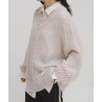 ニット セーター シースルースパンコールニット レディース