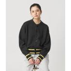 カーディガン ウールブレンド ラインカーディガン レディース