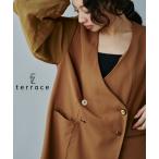 ジャケット テーラードジャケット MA-1オーガンジーバルーンスリーブテーラードダブルジャケット レディース