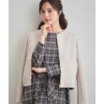 ブルゾン アウター 「通勤・大人上品」スエード調ダンボール ノーカラージャケット レディース