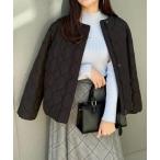 ブルゾン アウター 「撥水・大人可愛い」リボンキルトジャケット レディース
