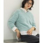 ニット セーター スパンコールフェザーVネックニット「洗濯機OK」 レディース