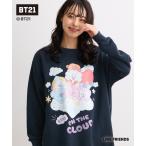 「BT21」裏起毛チュニック「大きいサイズ有」 レディース