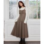 ショッピングマキシ ワンピース レース付きギャザーキャミワンピース 605518