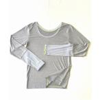 tシャツ ストライプチュールウォームインナー レディース