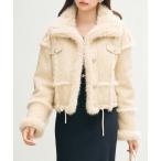ダウンコート ダウンジャケット ショートフェイクムートンジャケット レディース