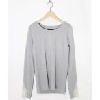 tシャツ 553222：バイオリンとピアノレース切替ロンT レディース