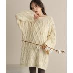 ワンピース ケーブル編みニットワンピ