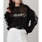 tシャツ ED HARDY トライバル柄刺繍ルーズサイズ長袖Tシャツ メンズ レディース