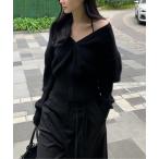 ニット セーター オフショルダーニットプルオーバー レディース