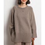 ショッピングニットワンピ ニット セーター サイドスリットオーバーサイズニットトップス レディース