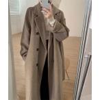 コート チェスターコート ダブルボタン×ベルト付きのチェスターコート レディース