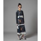 ショッピングTOKYO ワンピース NON TOKYO/ノントーキョー/プリントリブ長袖ワンピース