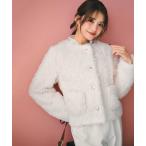 コート アウター 「元宝塚トップ娘役 綺咲愛里さん着用」フラッフィ―カール_フェイクファージャケット レディース